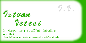 istvan vetesi business card